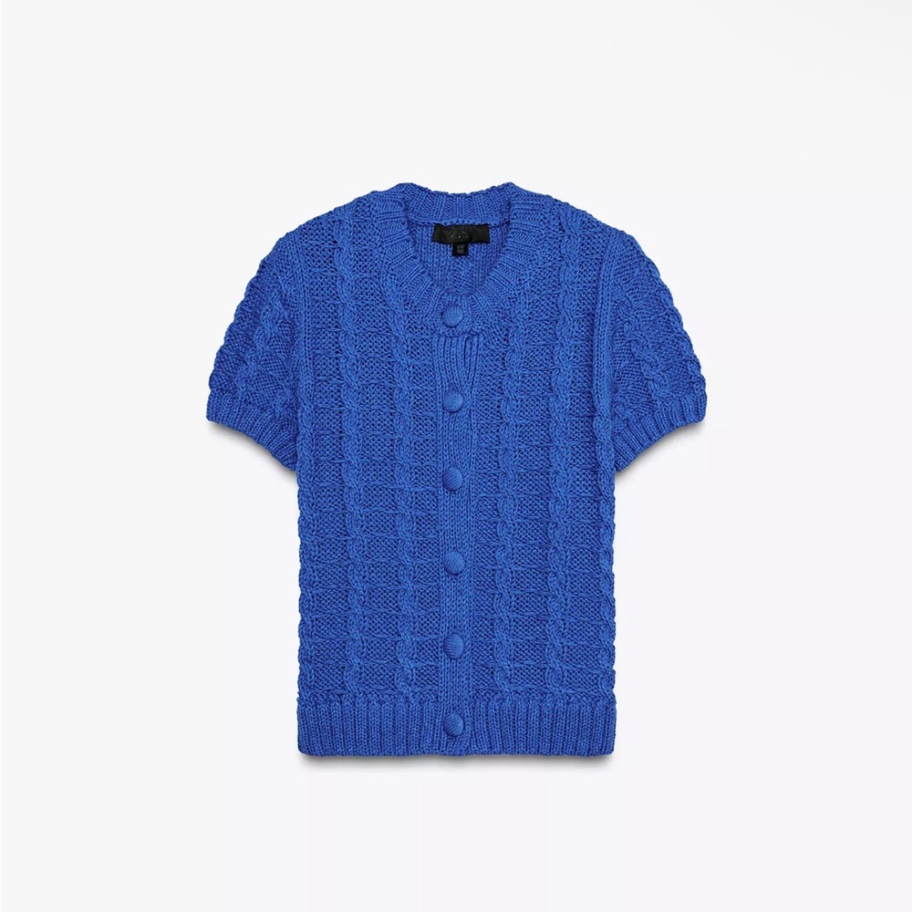 Zara KNIT CARDIGAN WITH SHORT SLEEVES